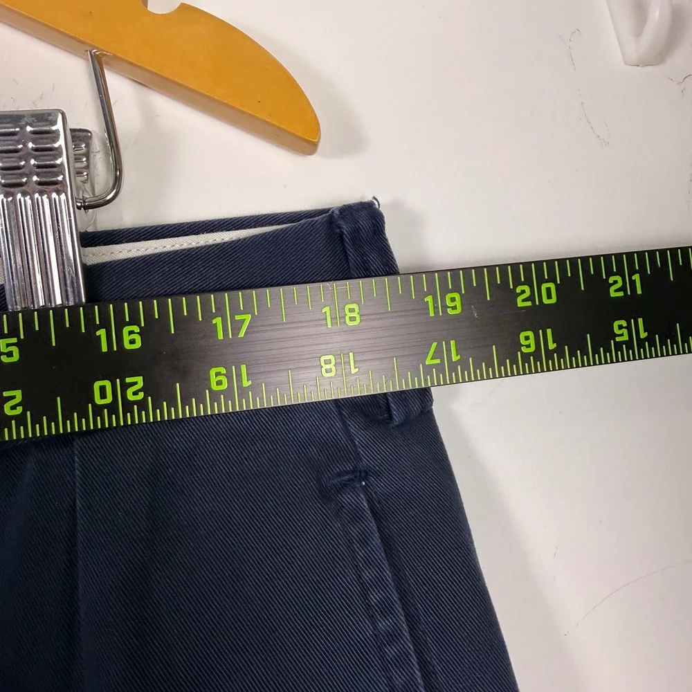 Polo Ralph Lauren Chino Pants Men 38 Navy Blue Pleated Classic Fit Cotton Preppy